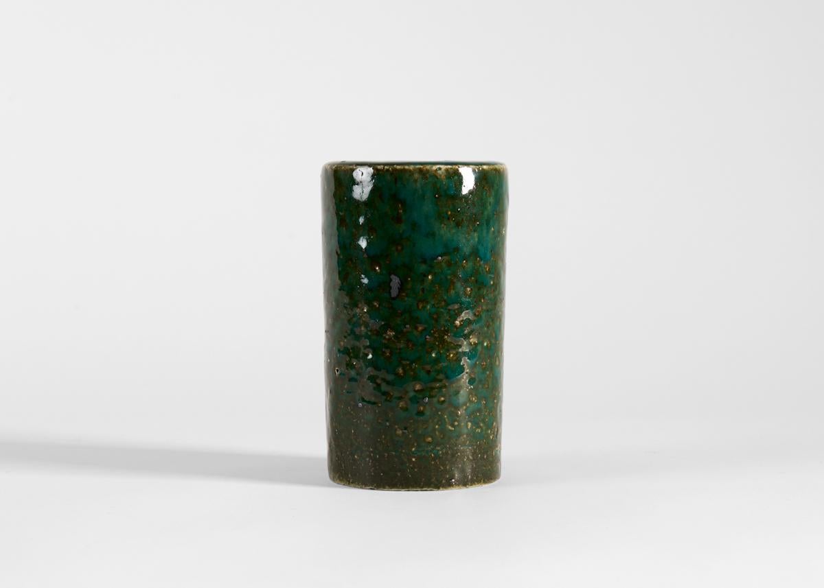Mid-Century Modern Vase sarcelle émaillée Marianne Westman pour Rorstrand, Suède, années 1960 en vente