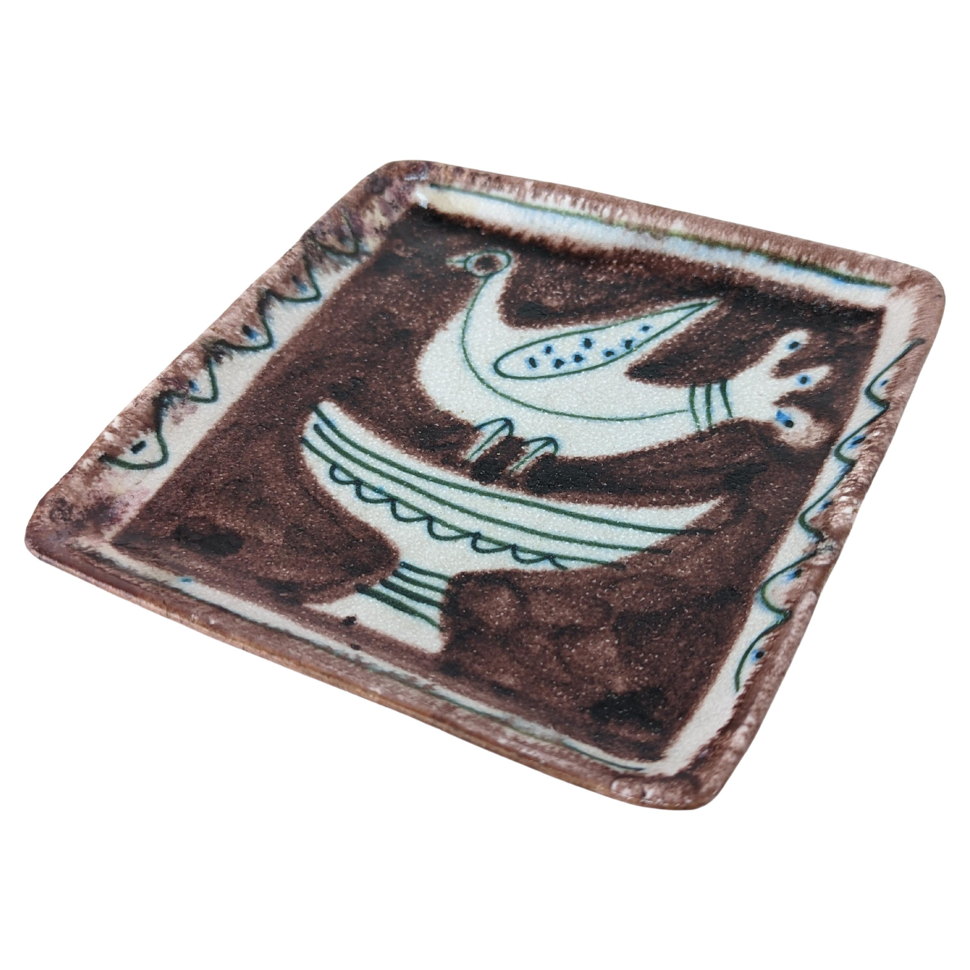 Glazed Ceramic Tray by Guido Gambone 1950s