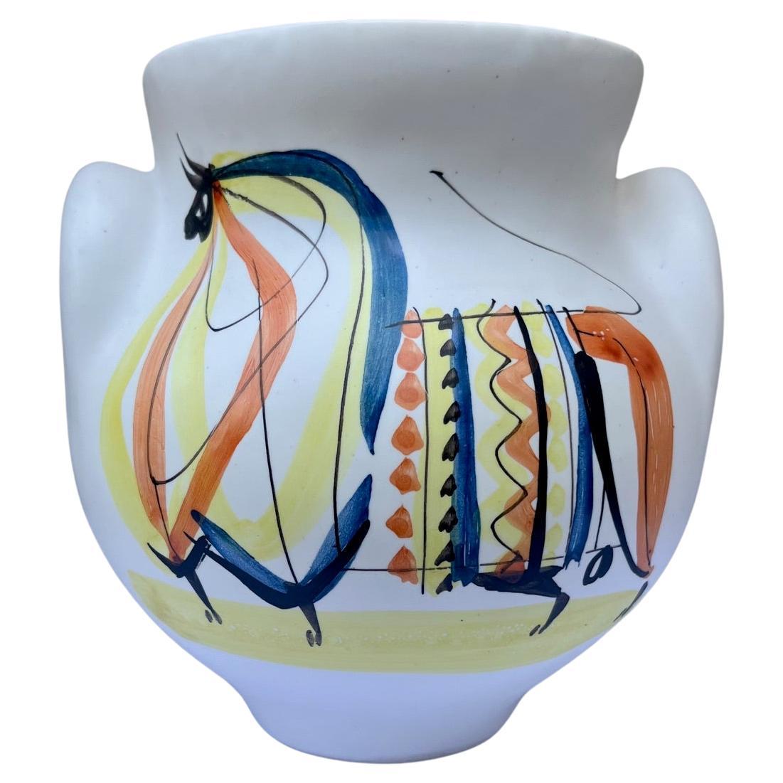 glazed ceramic "Vase à Oreille" Roger Capron Vallauris 1960. For Sale