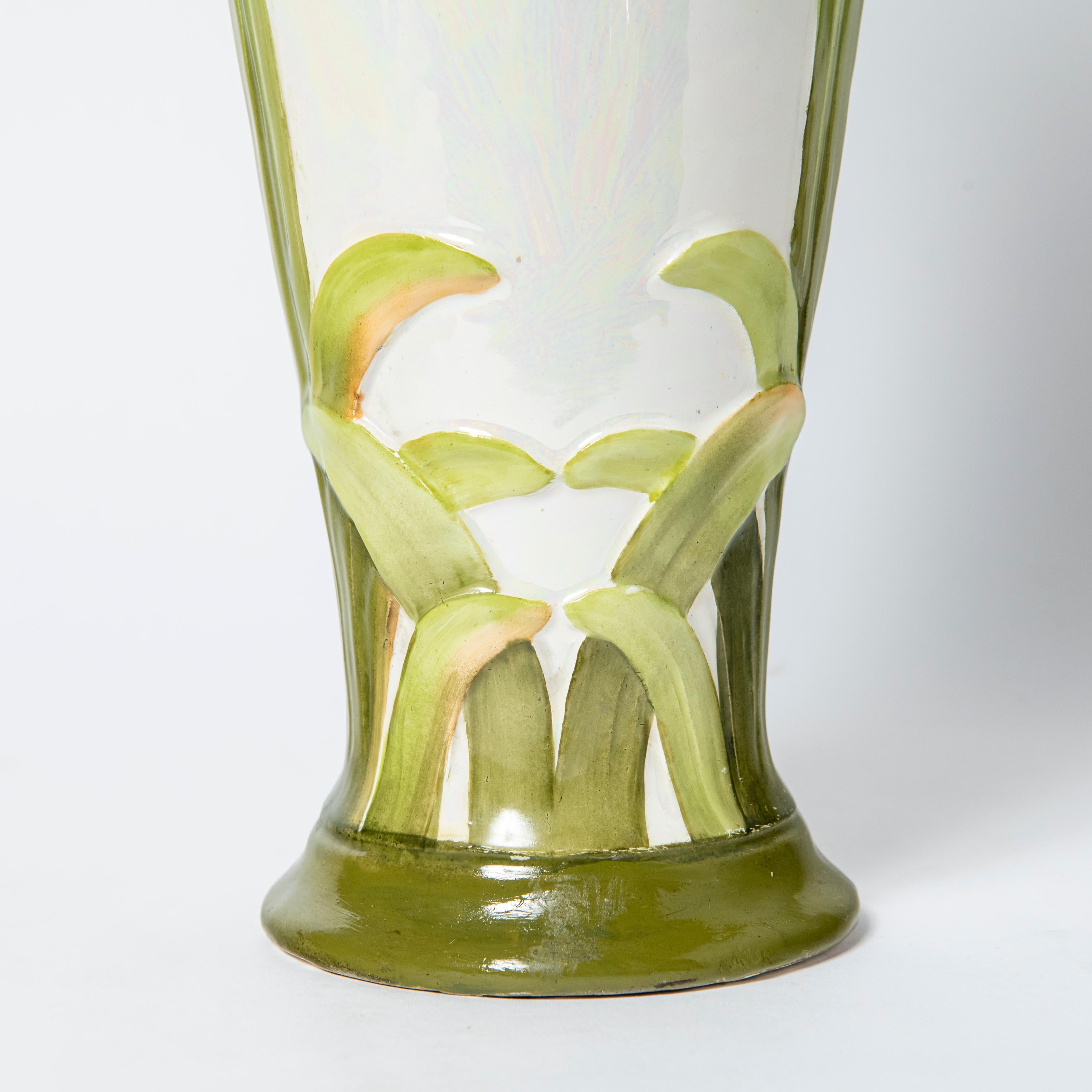  Glazed Ceramic vase, Art Nouveau Period, France, Early 20th Century. For Sale 3