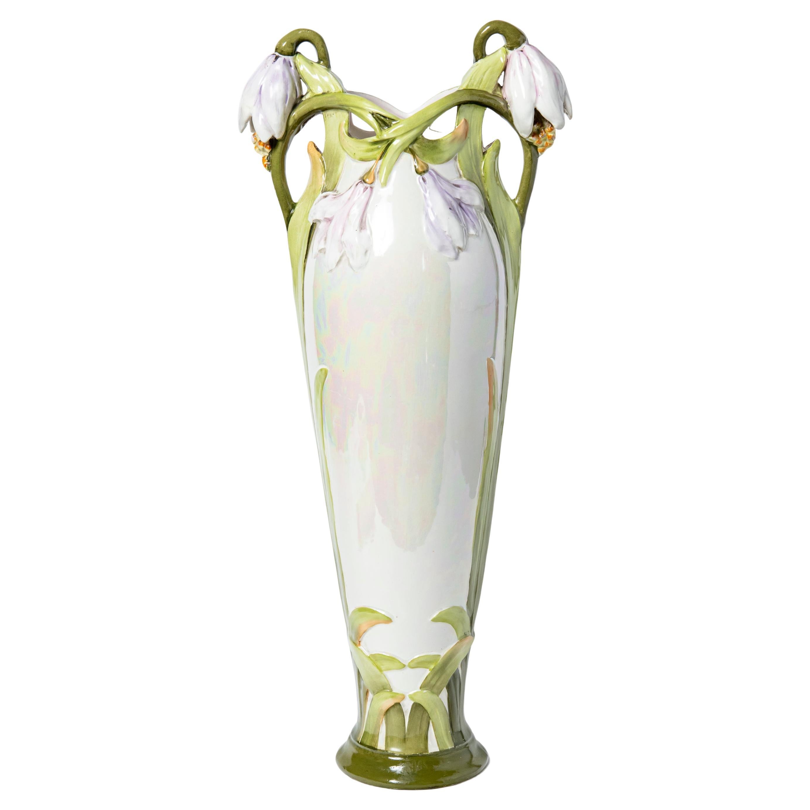  Glazed Ceramic vase, Art Nouveau Period, France, Early 20th Century. For Sale