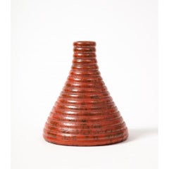 Glazed Ceramic Cone Shaped Vase Attributed to Bitossi. Italy, c. 1960