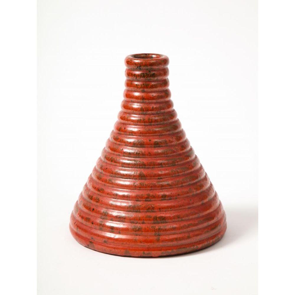 Glazed Ceramic Cone Shaped Vase Attributed to Bitossi. Italy, c. 1960 In Good Condition For Sale In New York City, NY