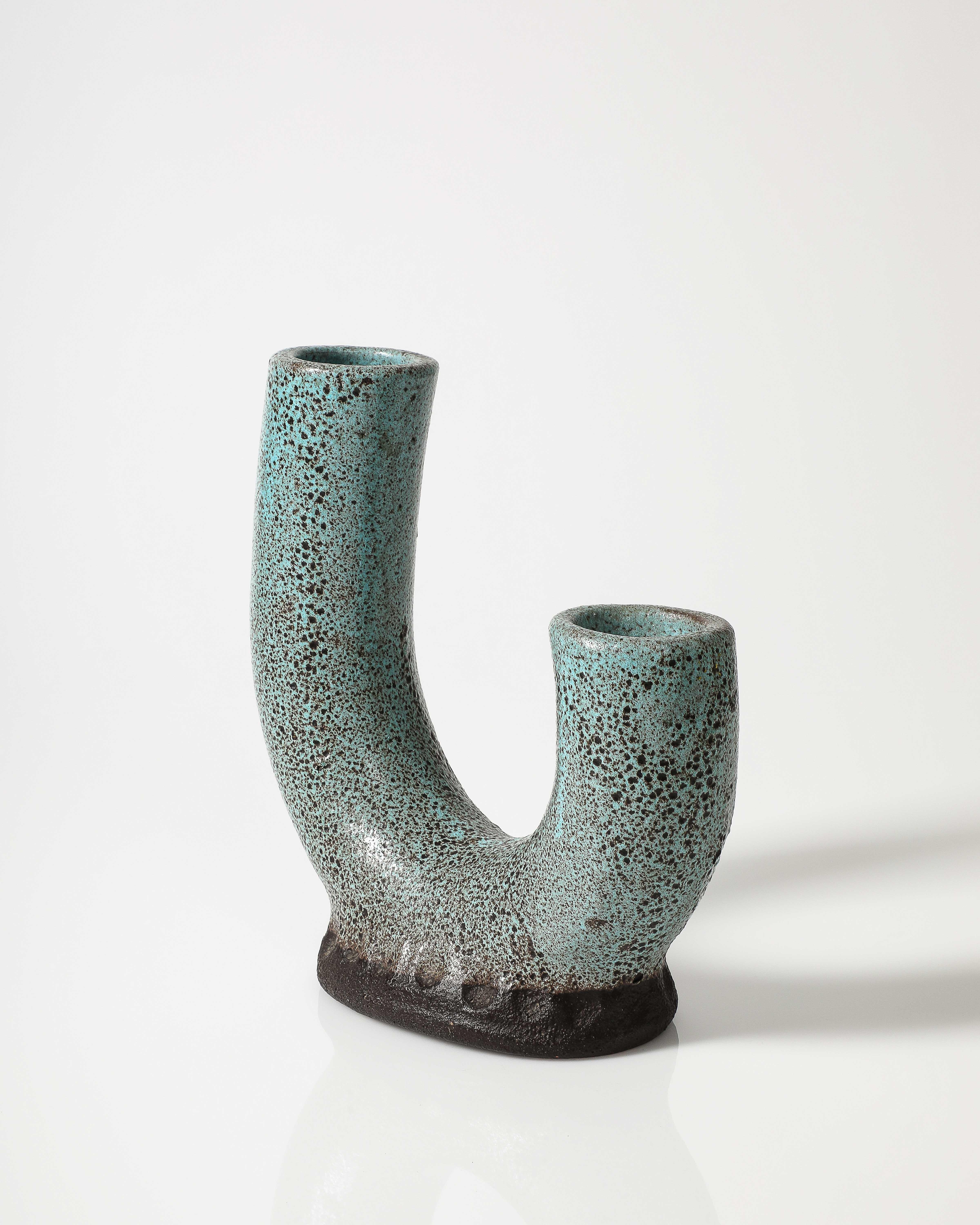 Vase en céramique émaillée, par Accolay, France, vers 1960 en vente 2