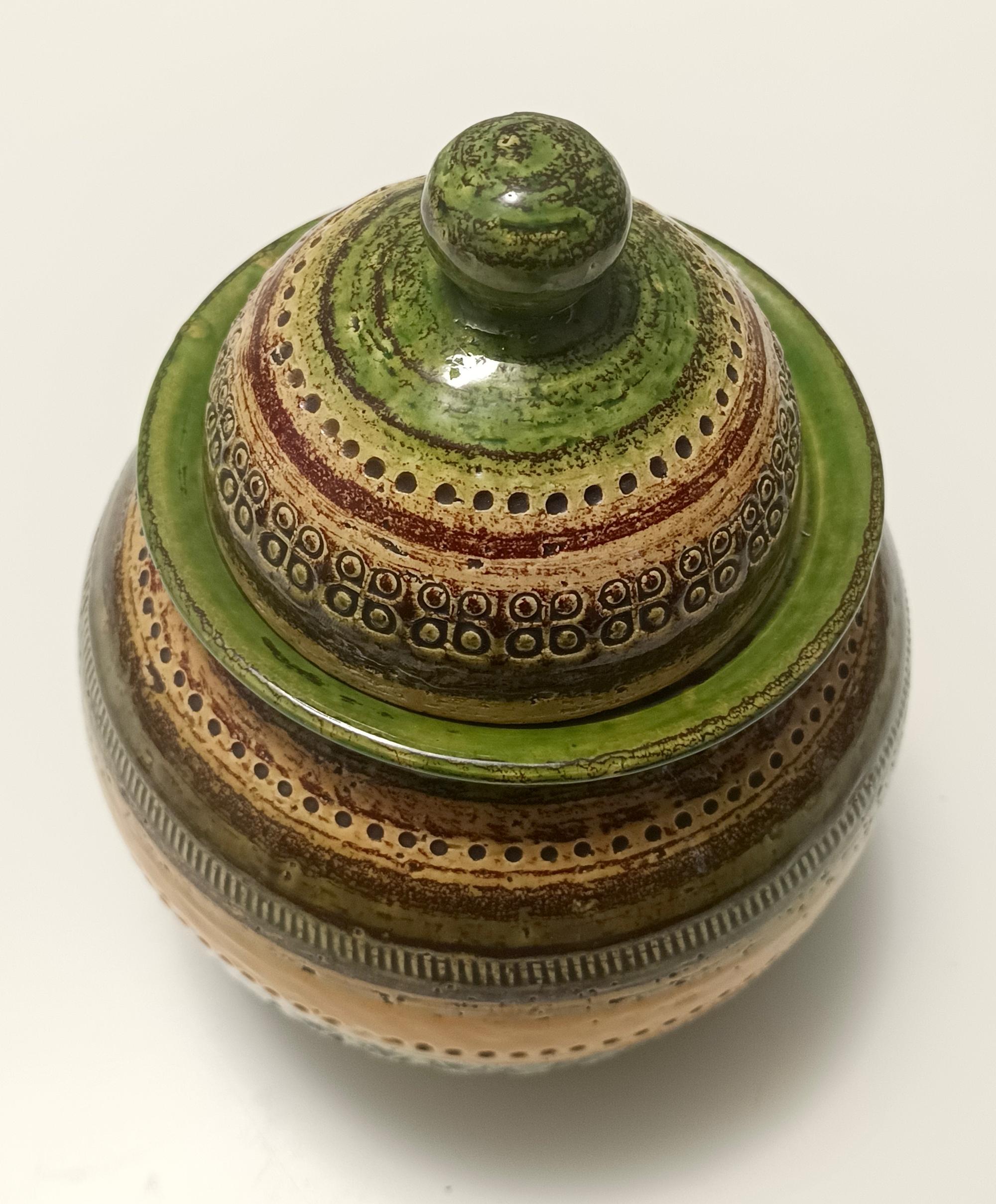 Smaltato Vaso in ceramica smaltata di Aldo Londi per Bitossi e per Cer Paoli, serie Sahara in vendita