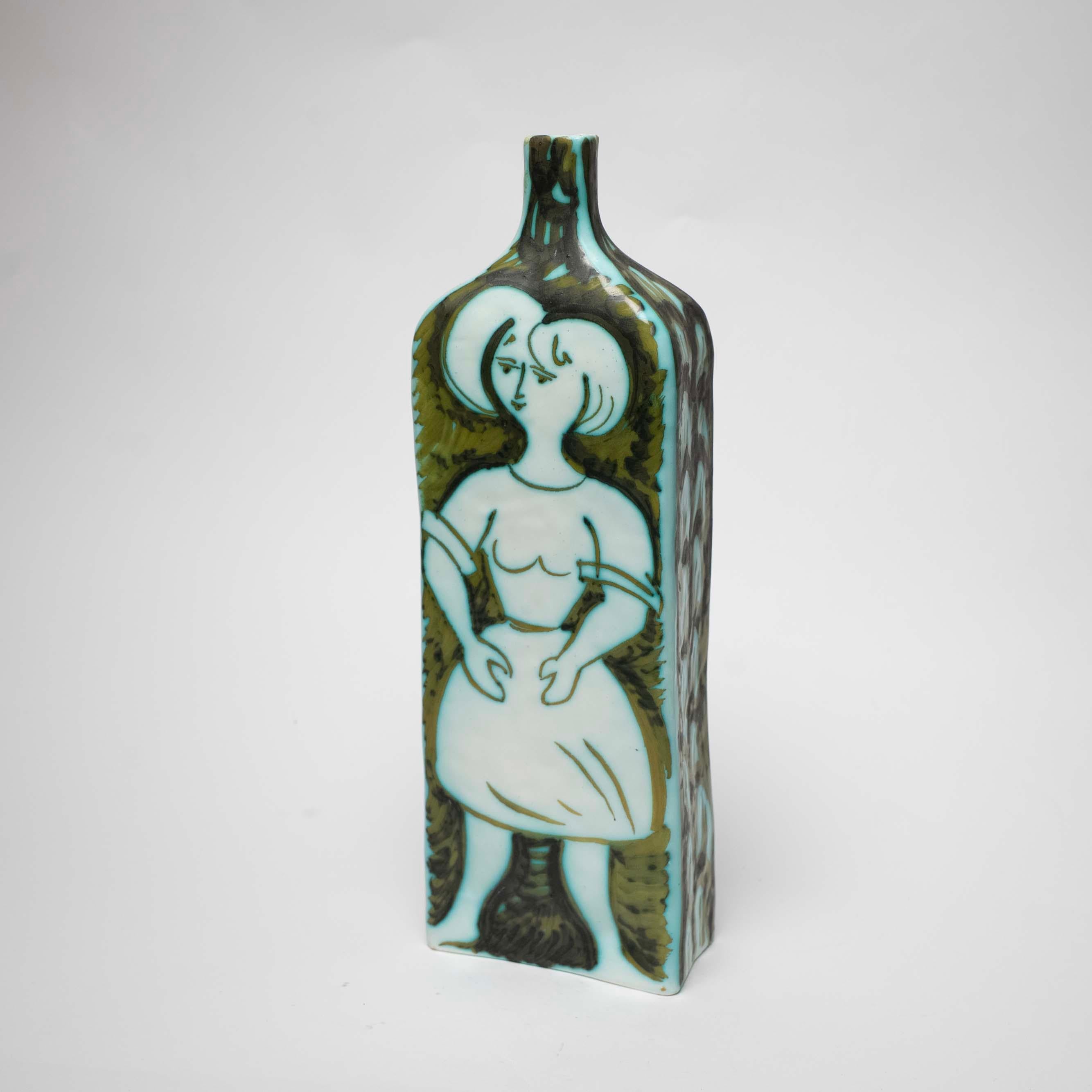 Mid-20th Century Glazed Ceramic Vase by Alessio Tasca for Raymor, Italy, c. 1960 For Sale