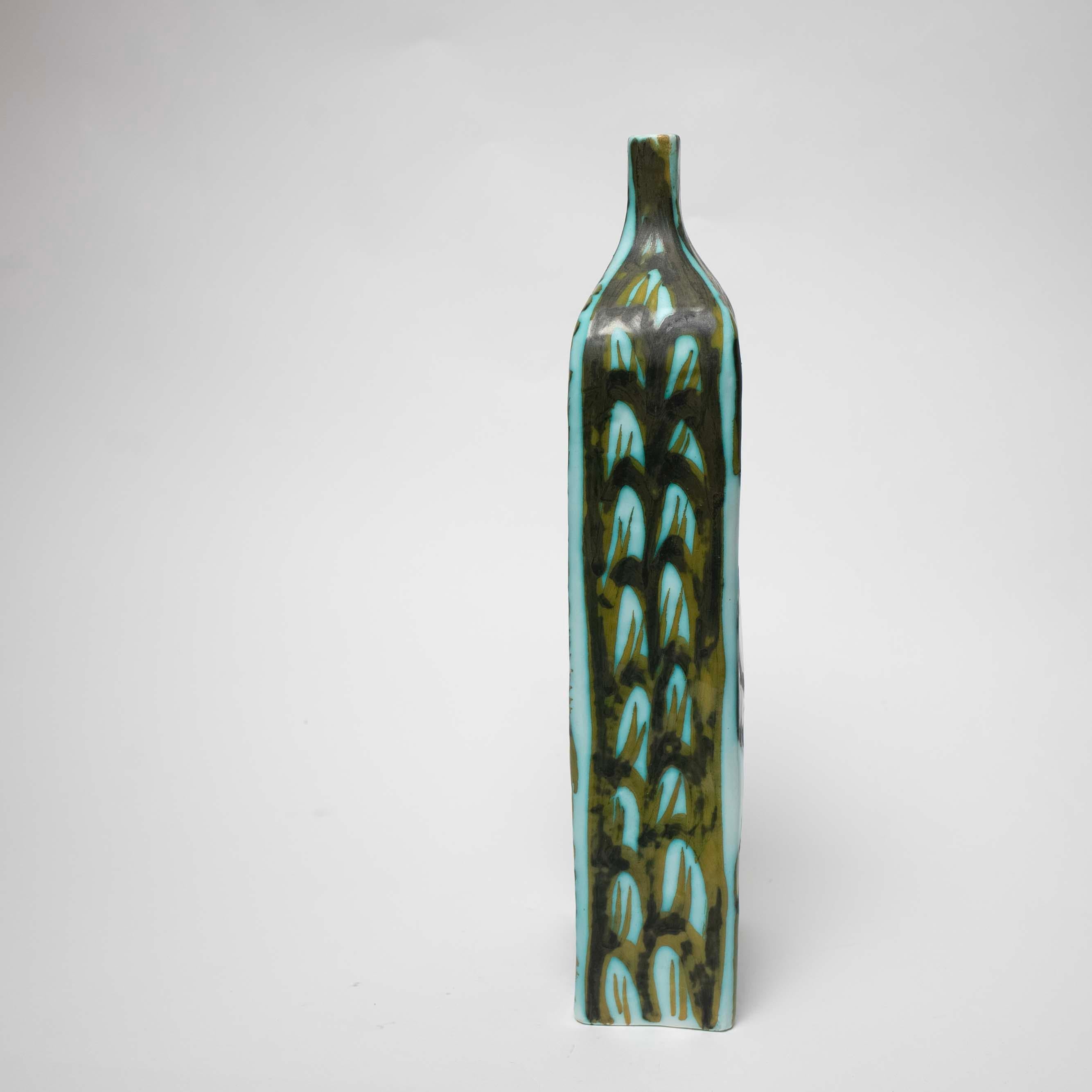 Porcelain Glazed Ceramic Vase by Alessio Tasca for Raymor, Italy, c. 1960 For Sale