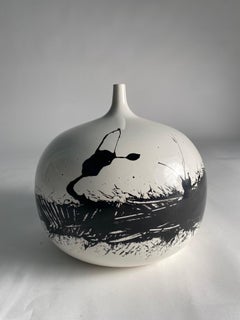 Glazed Ceramic Vase by Emilio Scanavino (Signed), Italy 1970s