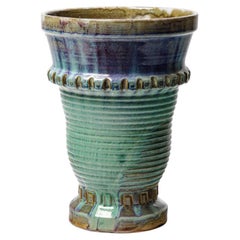 Vaso in ceramica smaltata di Jean Maubrou, 1940 circa.