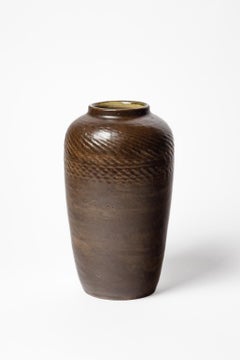 Vaso in ceramica smaltata di Lucien Arnaud, 1920 circa.
