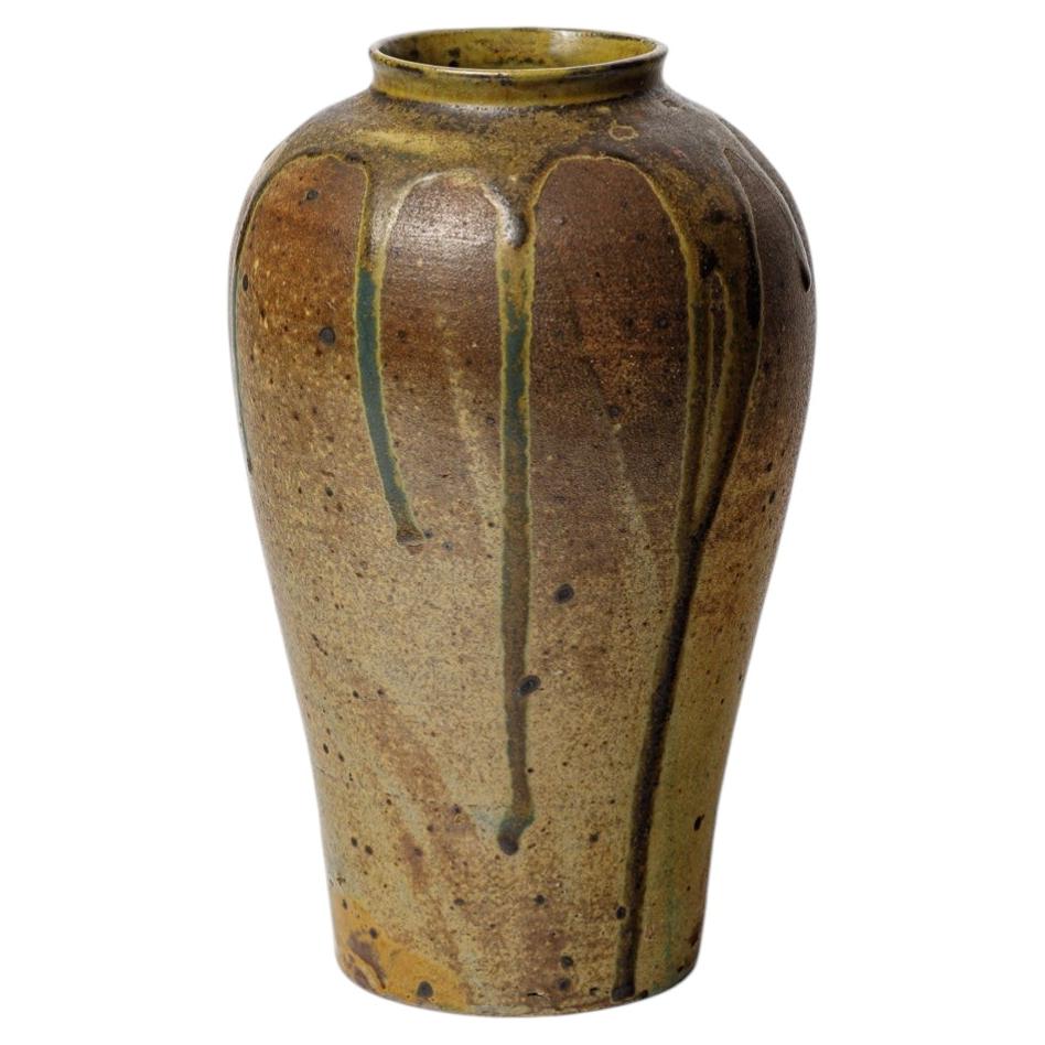 Vase aus glasierter Keramik von Lucien Arnaud, um 1920. im Angebot
