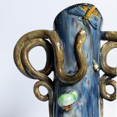 Glazed Ceramic Vase by Manuel Mafra, Portugal, Late 19th Century