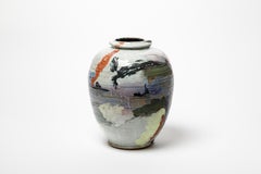 Vaso in ceramica smaltata di Michel Lanos