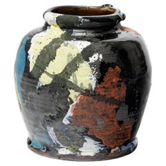 Glazed ceramic vase by Michel Lanos