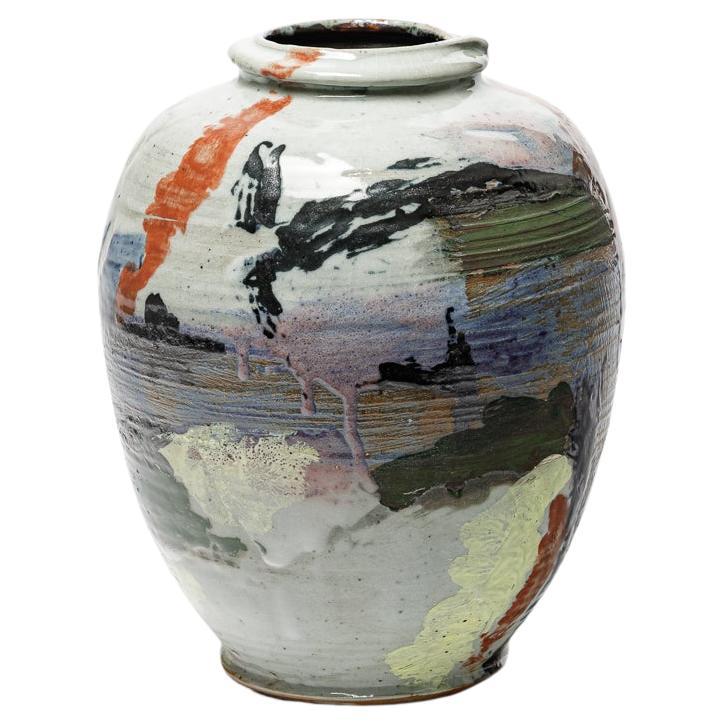 Glazed ceramic vase by Michel Lanos