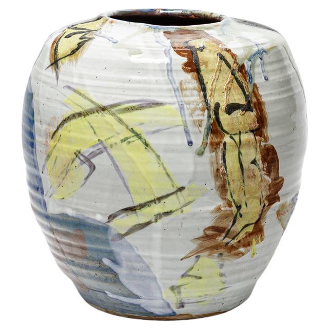 Glazed ceramic vase by Michel Lanos