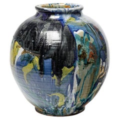Glazed ceramic vase by Michel Lanos
