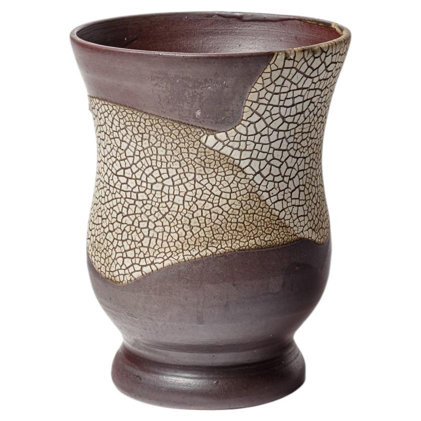 Glazed ceramic vase by Michel Pointu, circa 1950.