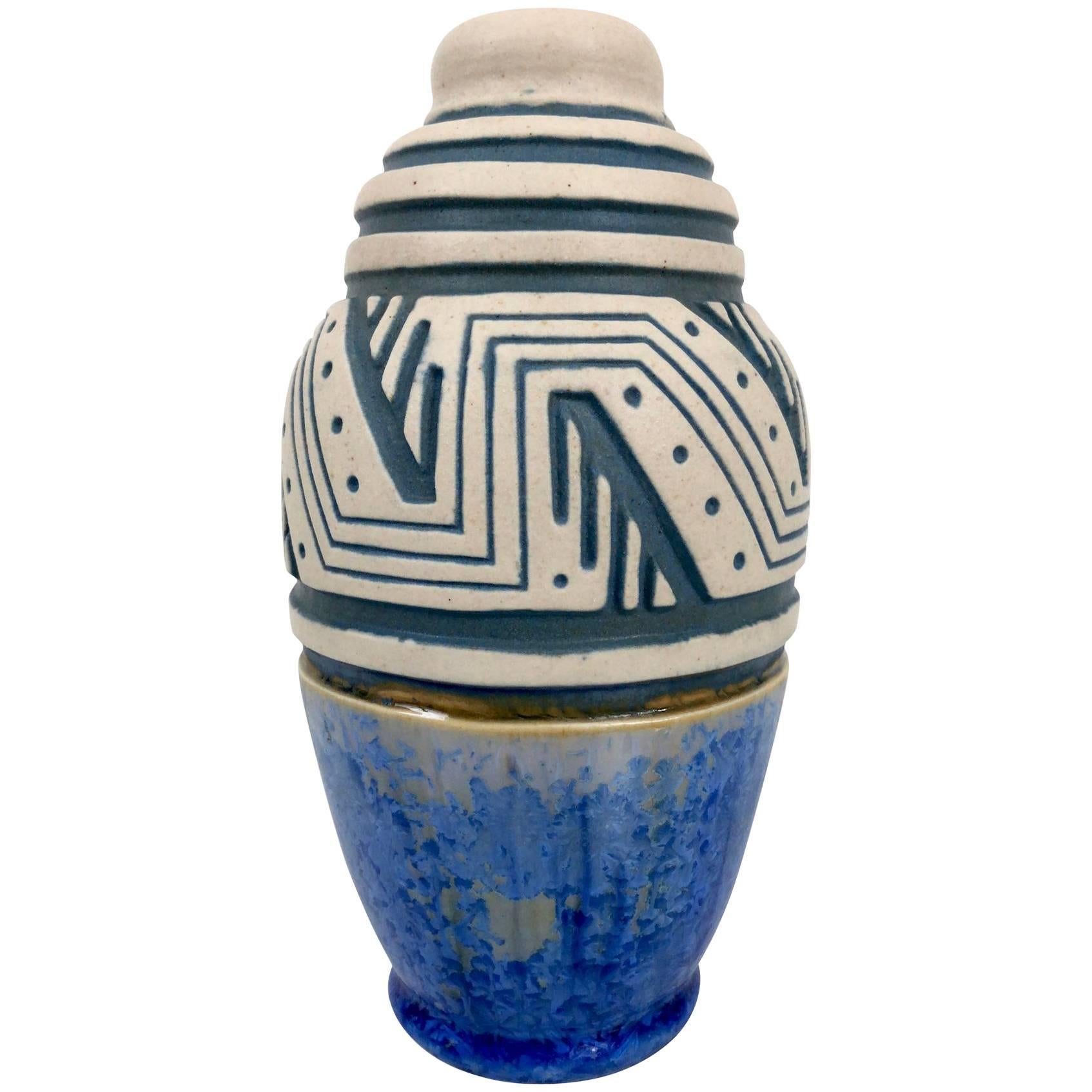 Glazed Ceramic Vase by Mougin, Art Deco, France, 1930s