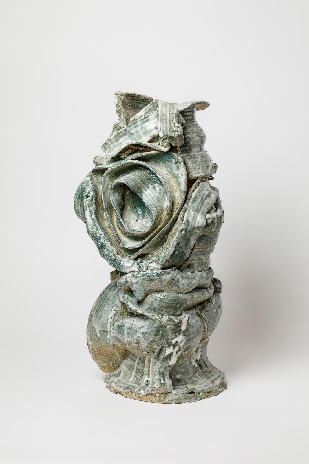 Vase en grès émaillé de Patrick Crulis.
2025. Pièce unique.
H : 23.6 x 12.6 x 11.8 pouces.
Dimensions approximatives.