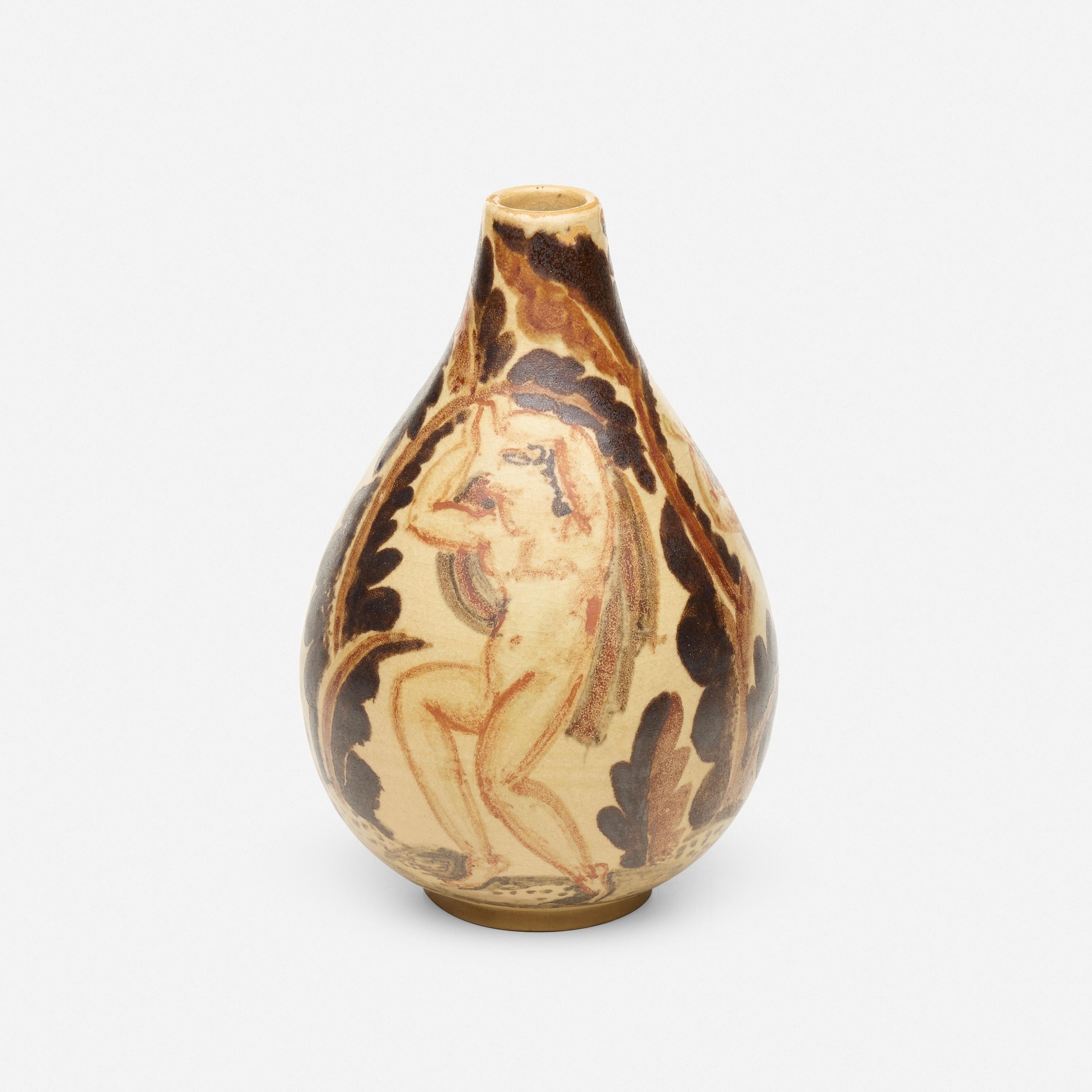 Art Deco Glazed Ceramic Vase by René Buthaud For Sale