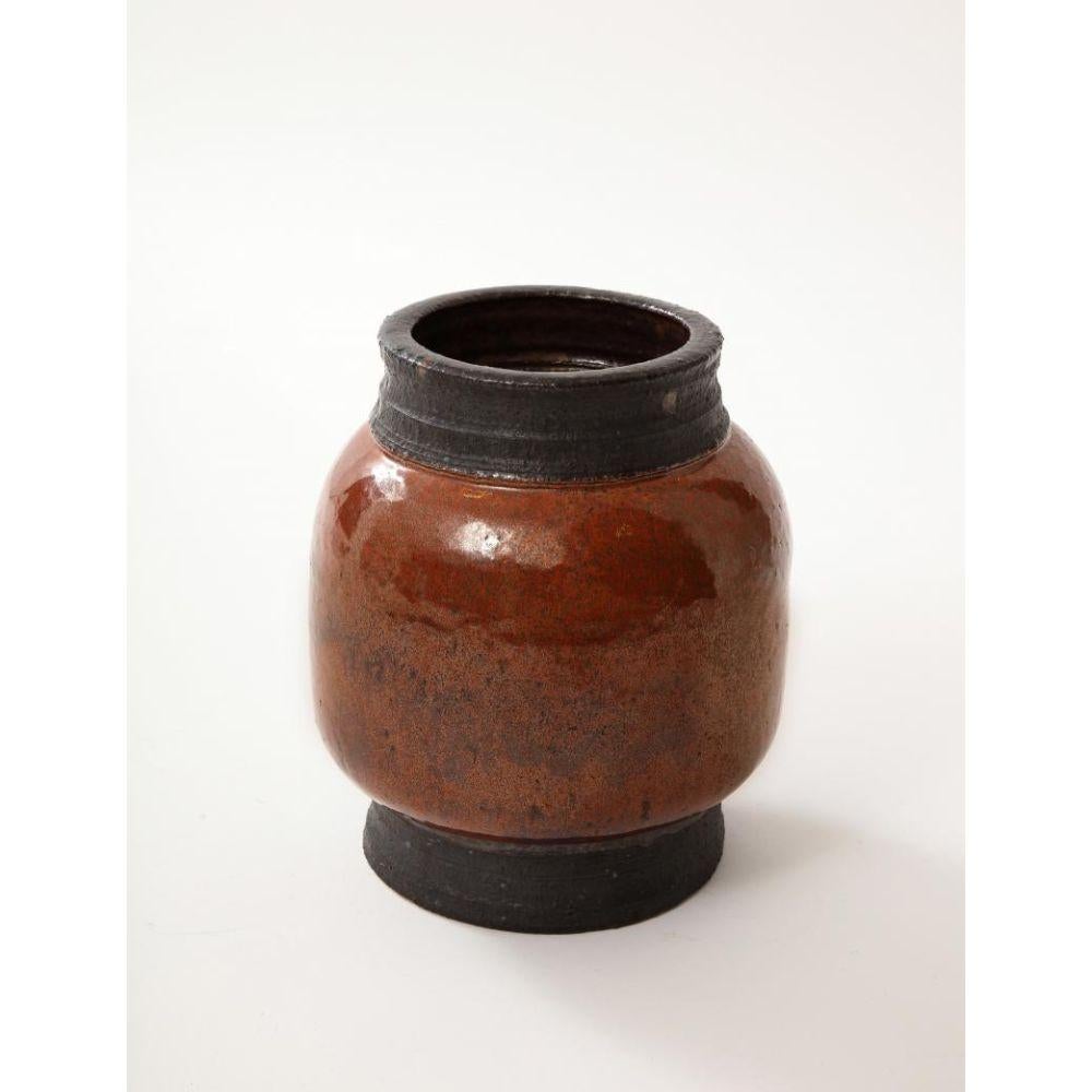 French Glazed Ceramic Vase by Roger Capron, 20th Century For Sale