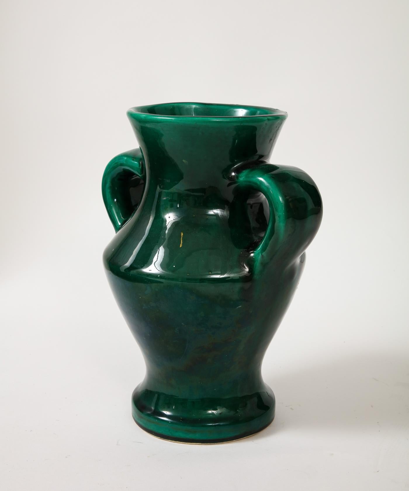 Glazed Ceramic Vase by Roger Capron, France, c. 1960

Striking, beautifully-glazed vase by Roger Capron in a very satisfying deep green.
