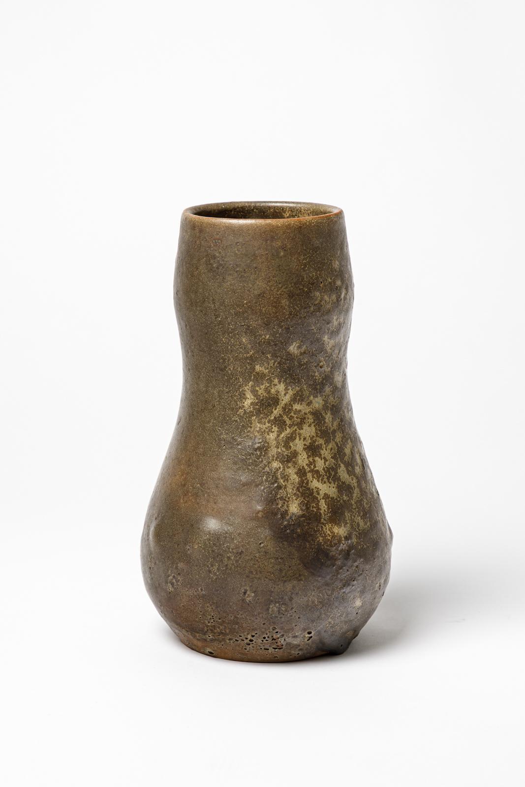 Vase aus glasierter Keramik von Roger Jacques, um 1960. (Moderne der Mitte des Jahrhunderts) im Angebot