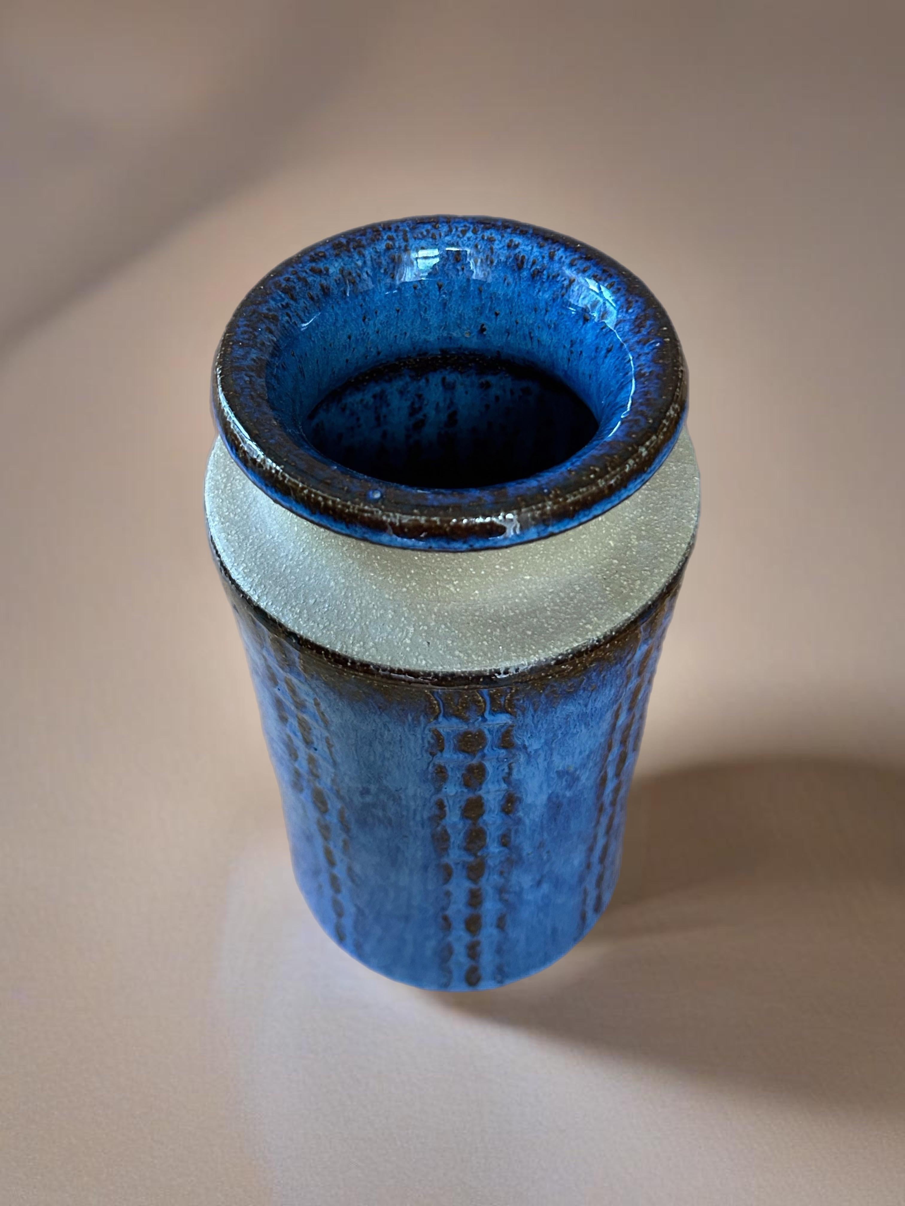 Scandinavian Modern Glazed Ceramic Vase by Søholm Stentøj, Denmark, 1960s For Sale