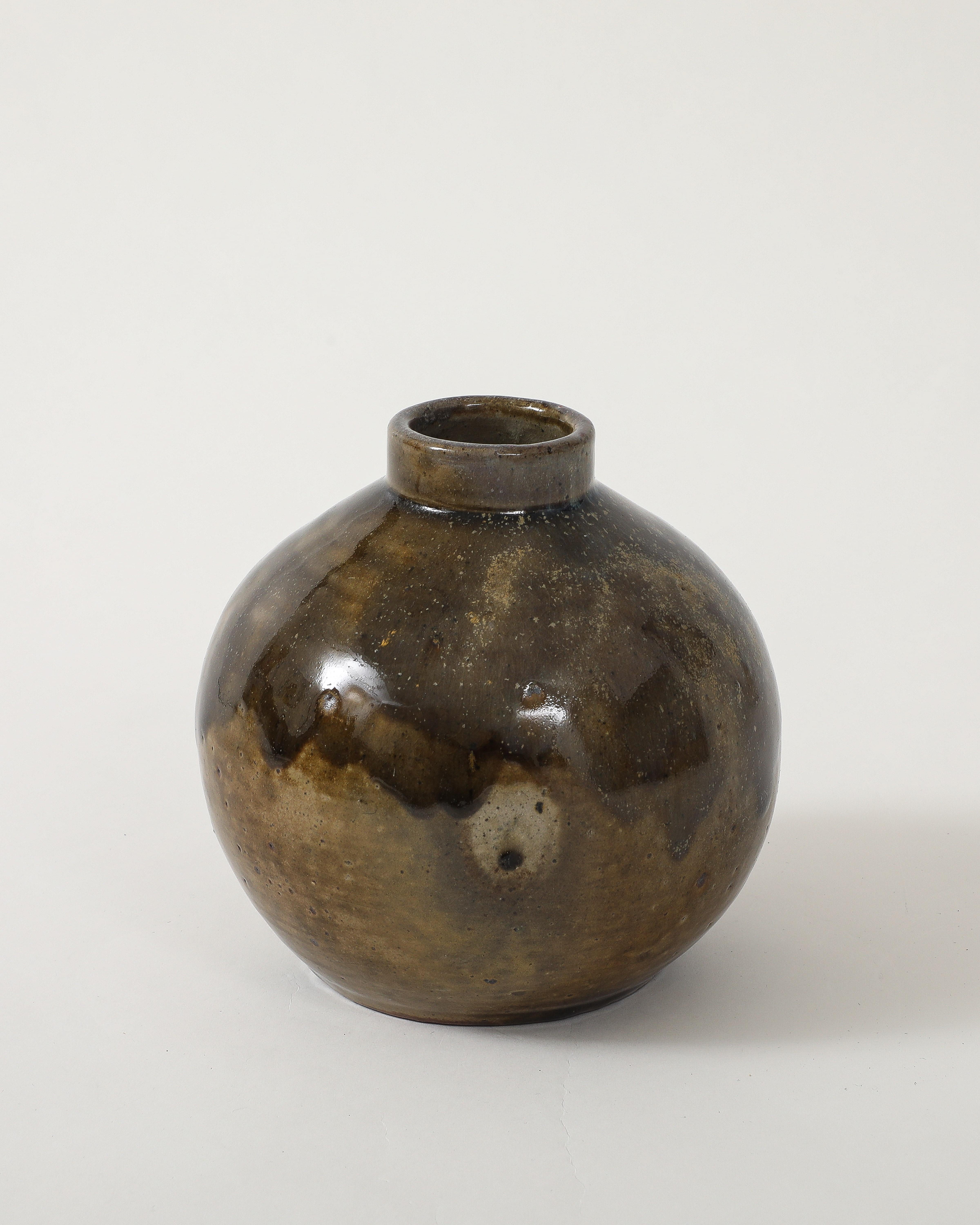 Glazed Ceramic Vase, France, c. 1950 In Excellent Condition For Sale In New York City, NY