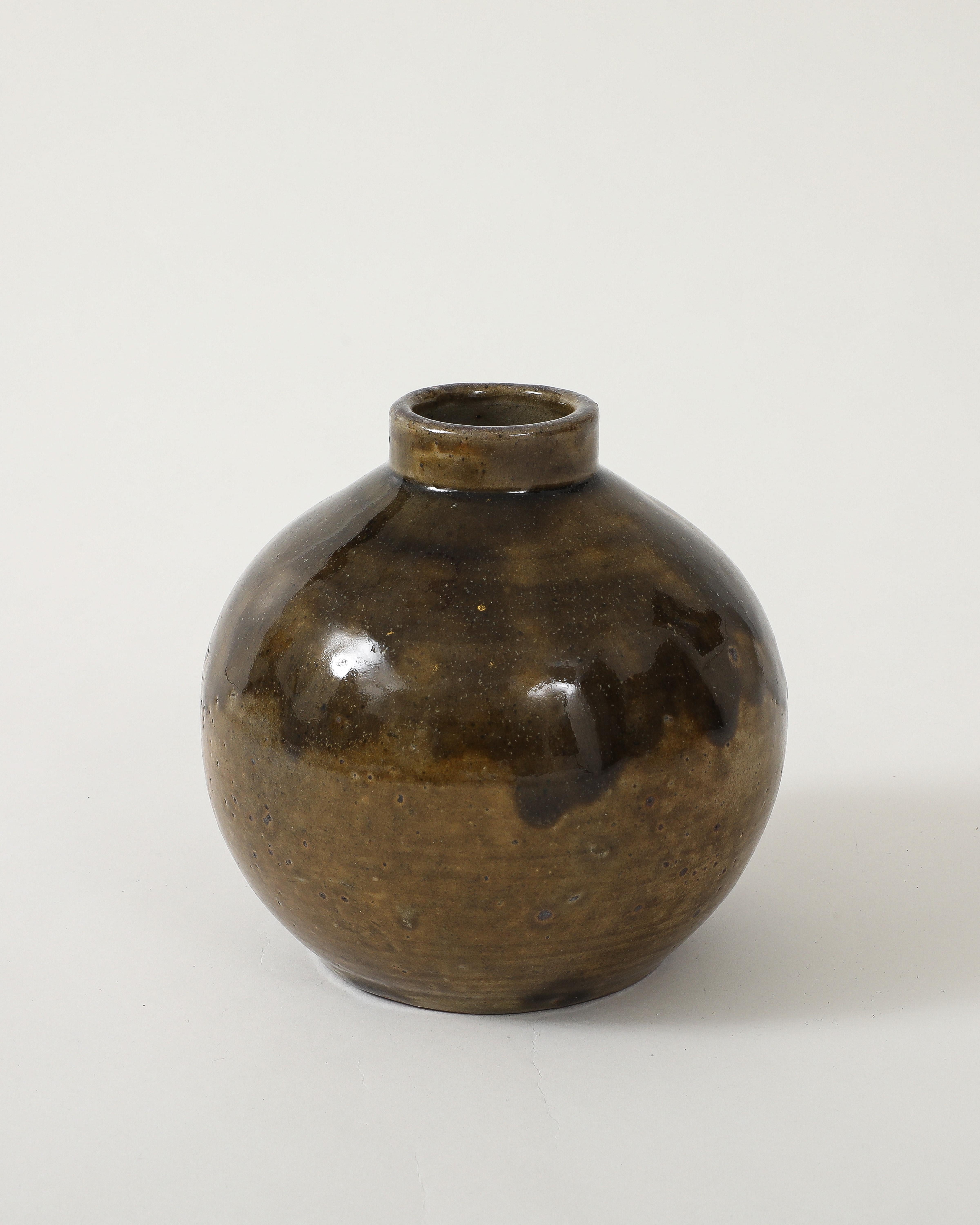Mid-20th Century Glazed Ceramic Vase, France, c. 1950 For Sale