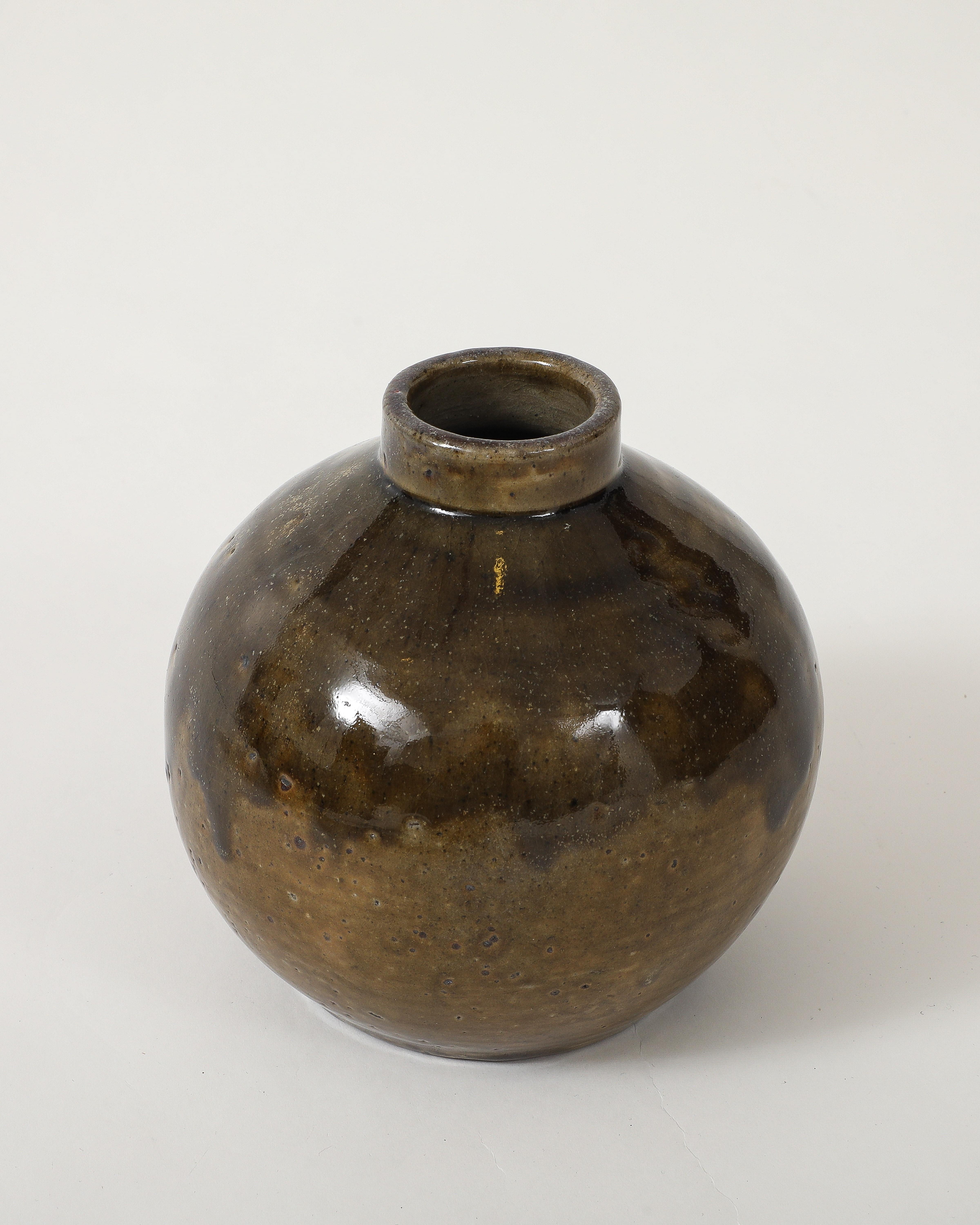 Glazed Ceramic Vase, France, c. 1950 For Sale 2