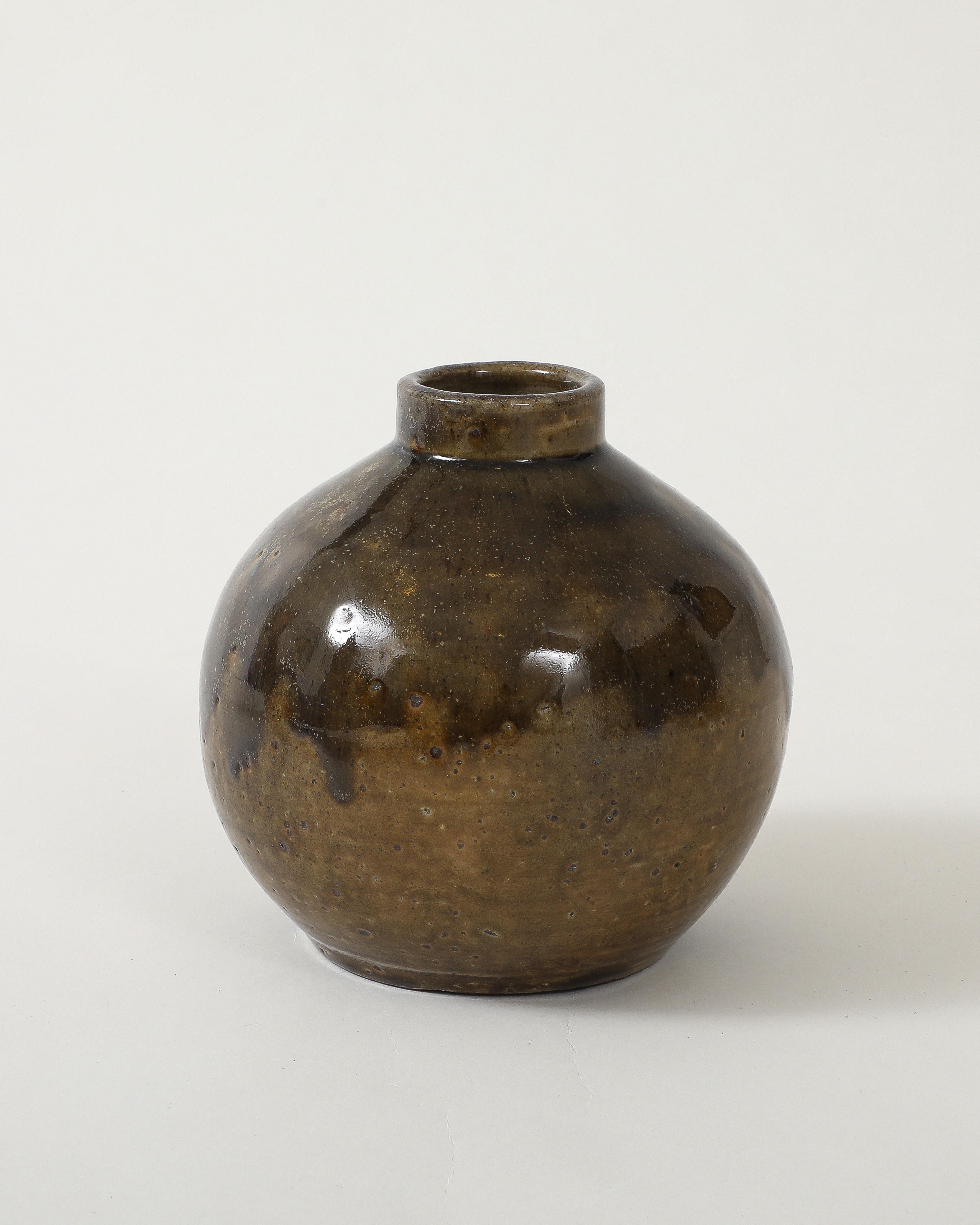 Glazed Ceramic Vase, France, c. 1950 For Sale 4