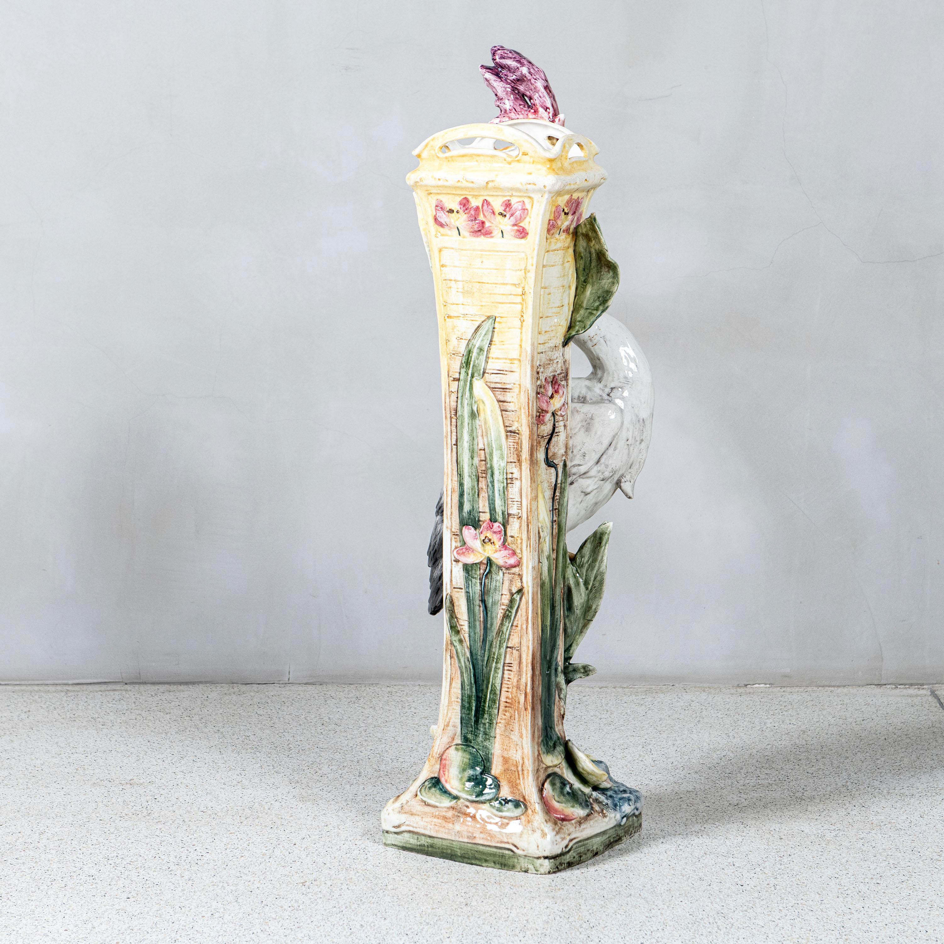 Art Nouveau Glazed Ceramic Vase. France, Late 19th Century. For Sale