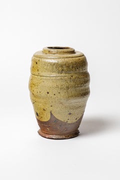 Glazed ceramic vase.  French work, Puisaye. Circa 1920.