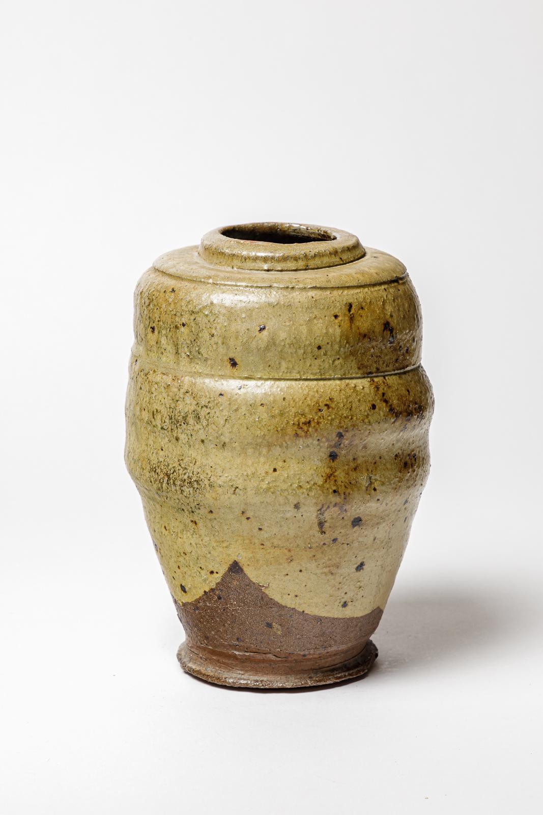 Beaux-Arts Vaso in ceramica smaltata.  Opera francese, Puisaye. Circa 1920. in vendita