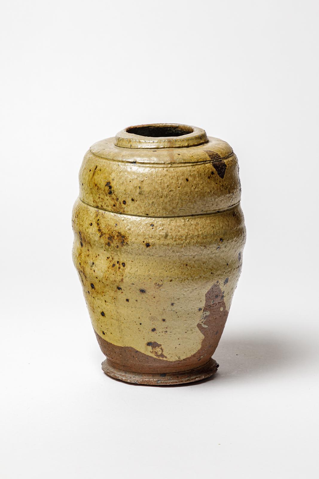 Francese Vaso in ceramica smaltata.  Opera francese, Puisaye. Circa 1920. in vendita
