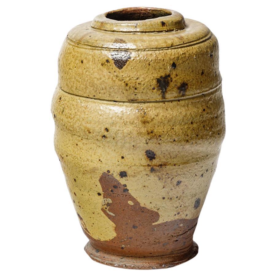 Glazed ceramic vase.  French work, Puisaye. Circa 1920.