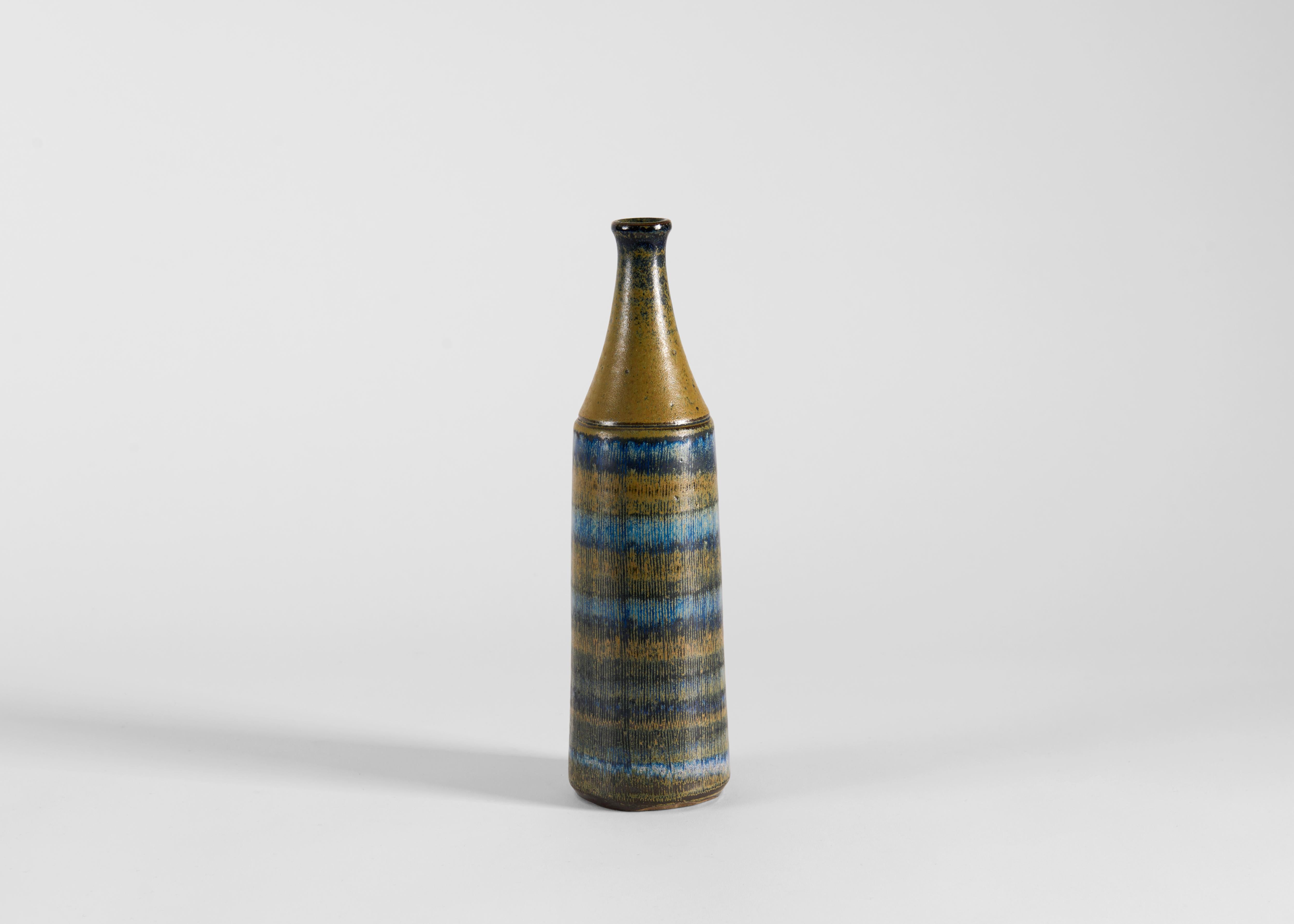 Glazed ceramic vase from Walla°kra, founded in 1864. Inscribed.