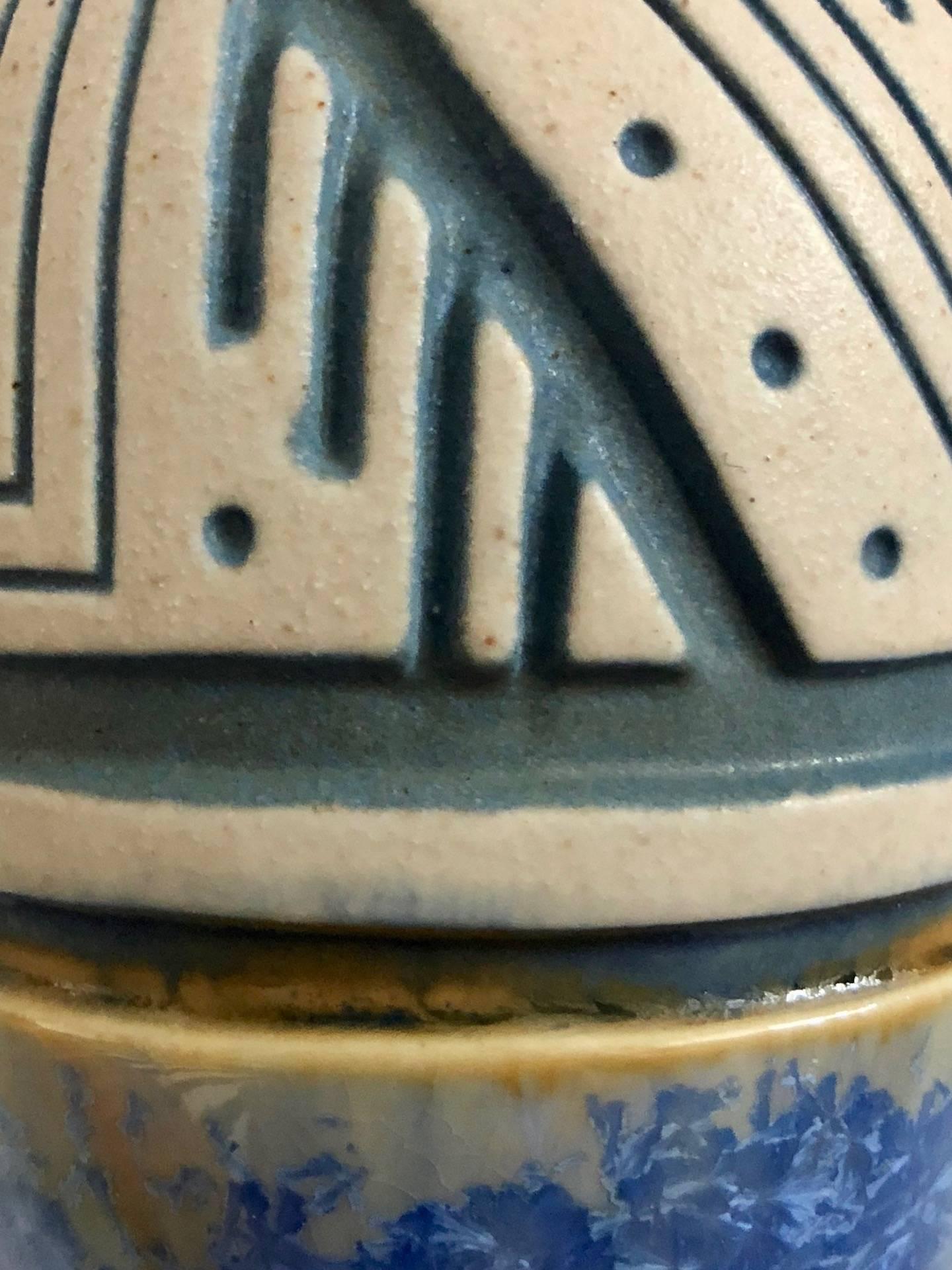 French Glazed Ceramic Vase by Mougin, Art Deco, France, 1930s For Sale