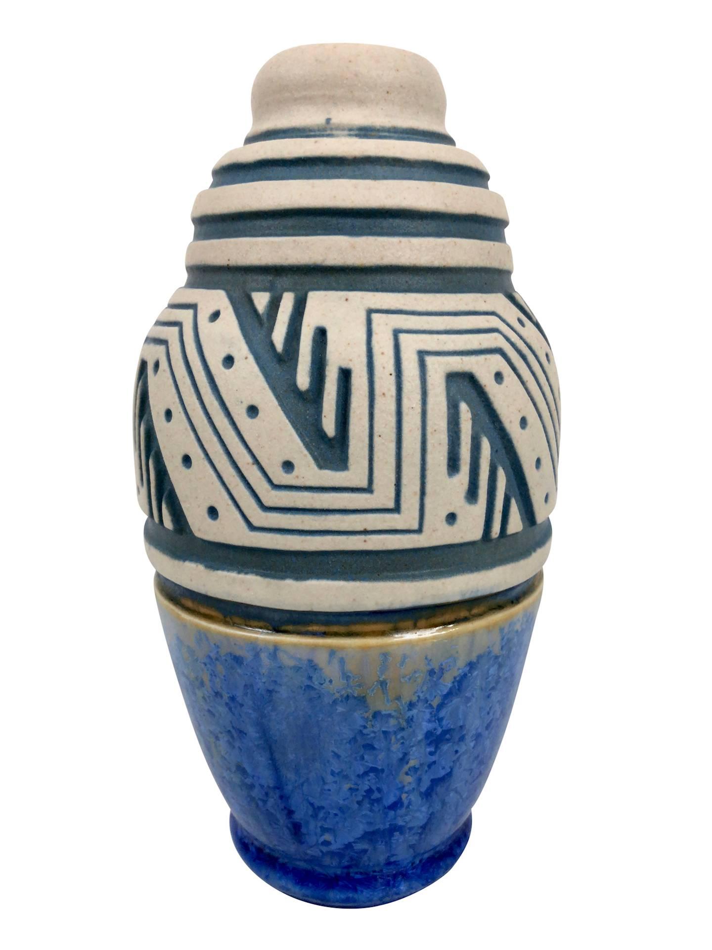 Glazed Ceramic Vase by Mougin, Art Deco, France, 1930s For Sale 1