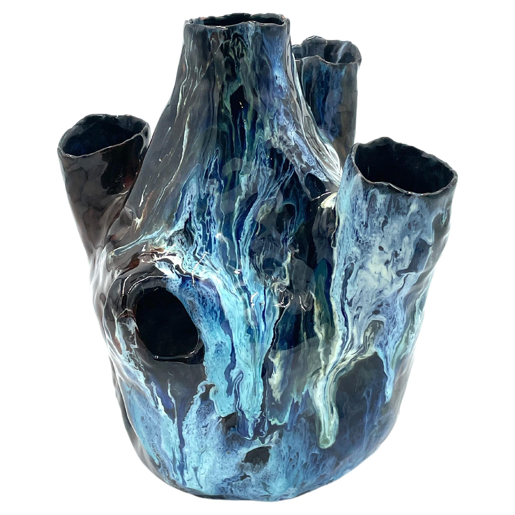 Vase en céramique émaillée/polissée, Toni FURLAN 1954 en vente