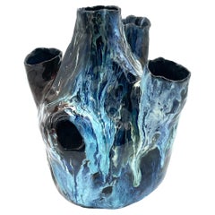 Vintage Glazed Ceramic Vase/Polish, Toni Furlan, 1954