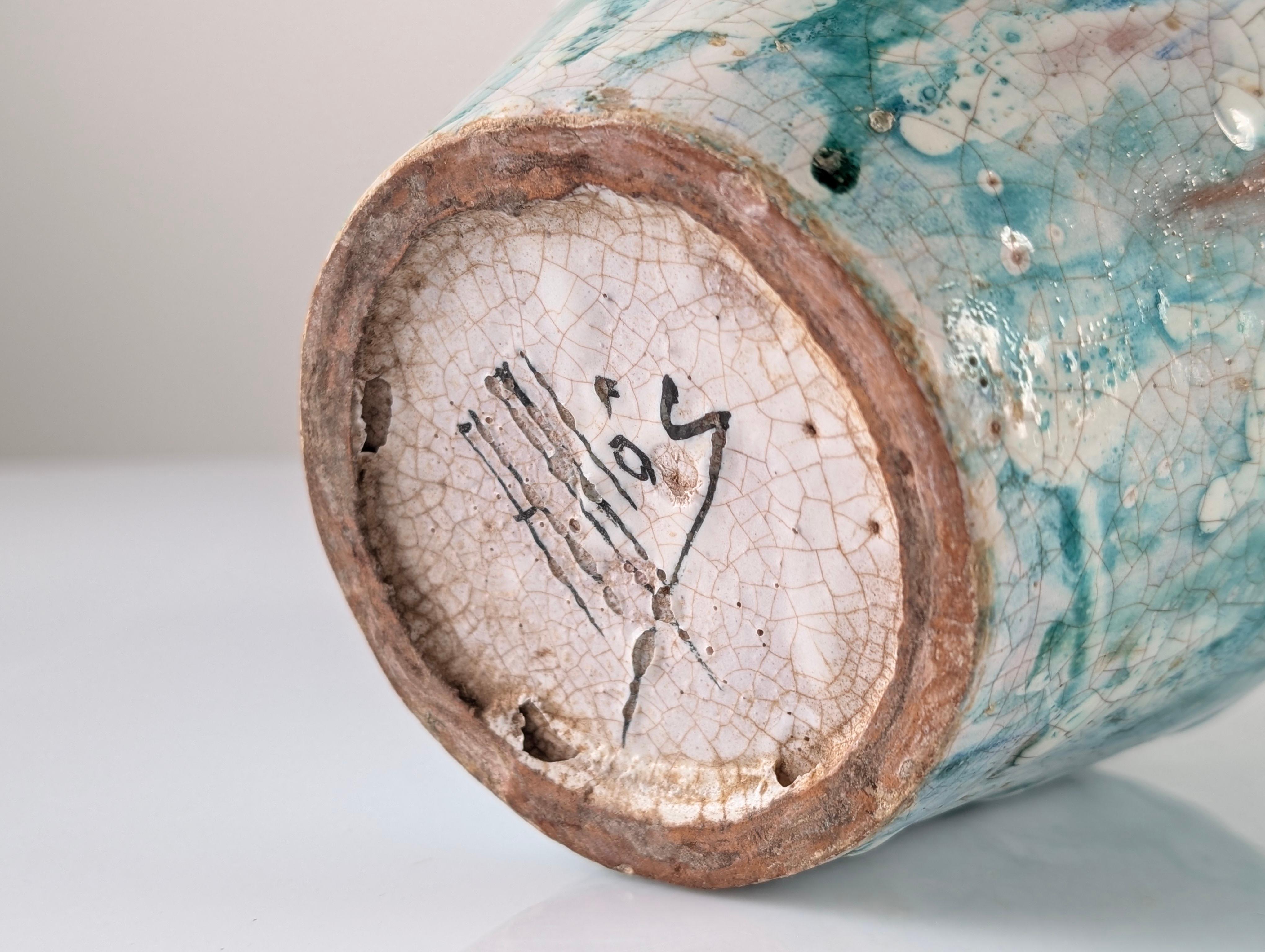 Mid-Century Modern Glazed Ceramic Vase Signed by Angelina Alós, Spain, 1960s
