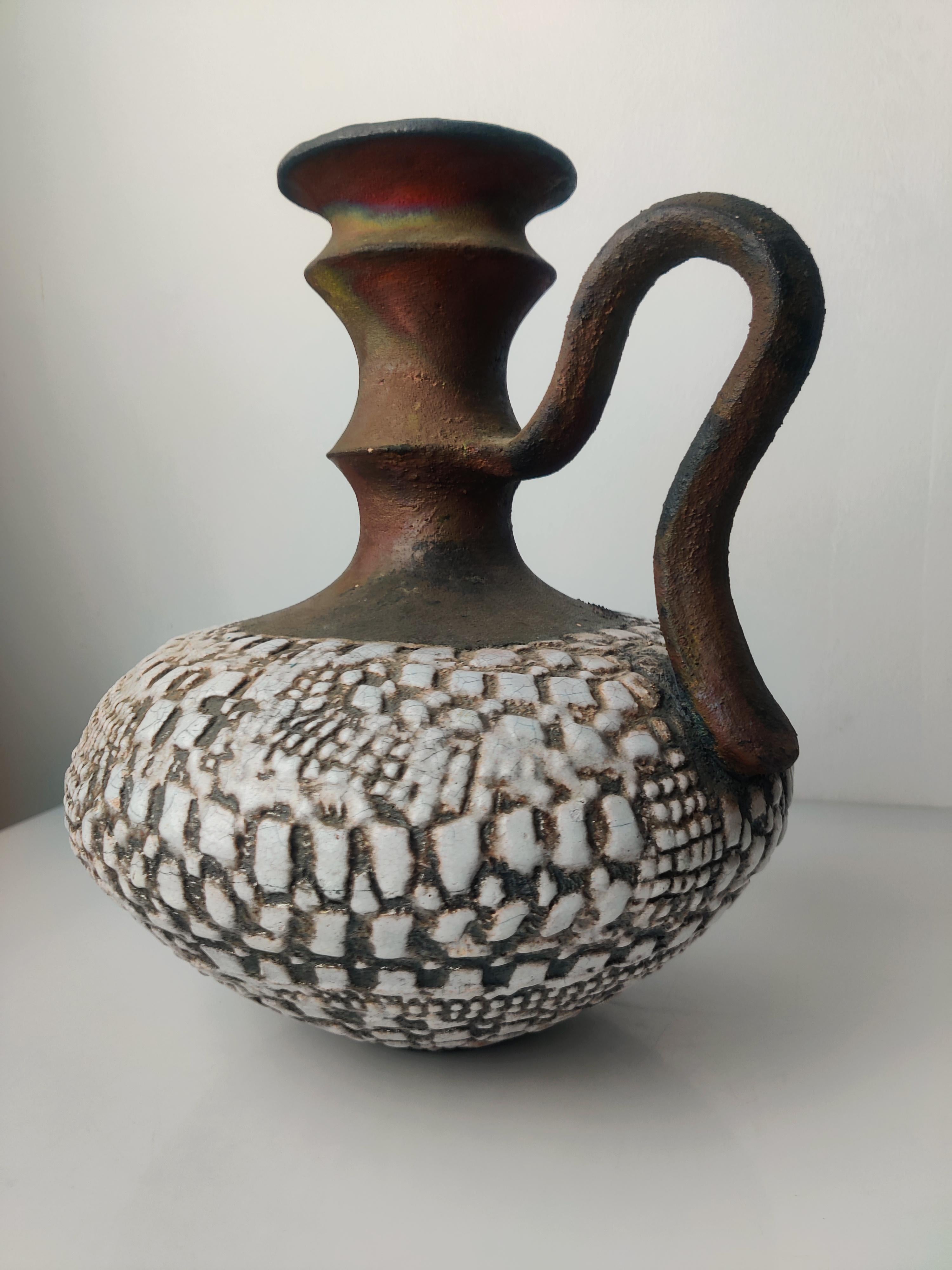 Glazed Ceramic Vase Signed by the Author, 1980s For Sale 6