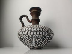 Glazed Ceramic Vase Signed by the Author, 1980s