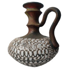 Glazed Ceramic Vase Signed by the Author, 1980s