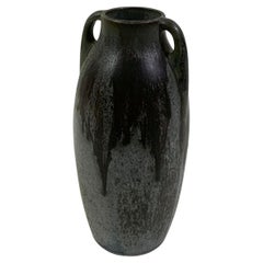 Glasierte Keramikvase, gestempelt Denbac, 1940er Jahre