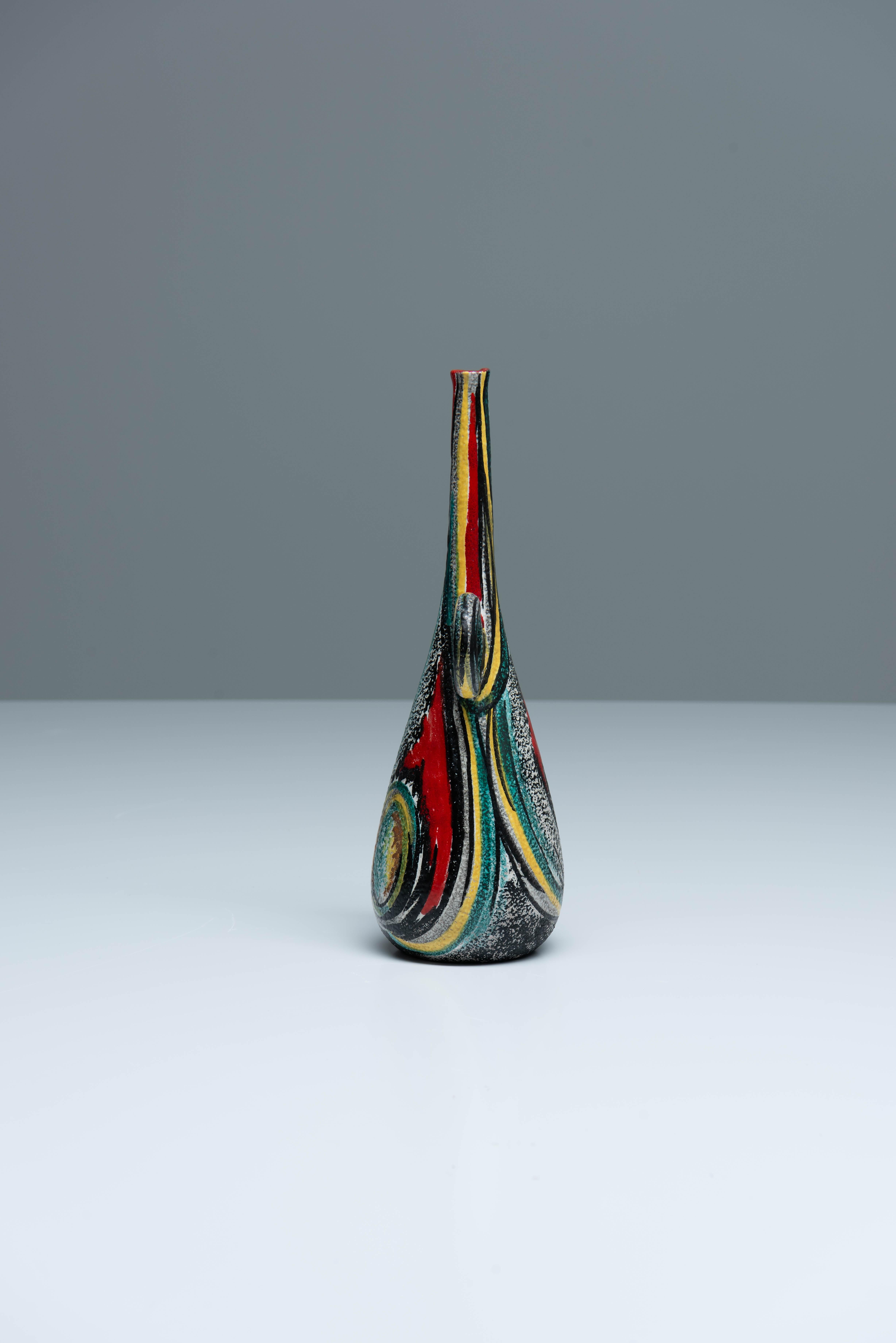 Mid-Century moderno Vaso in ceramica smaltata - Vittoria Mazzotti e Pina Olivero in vendita