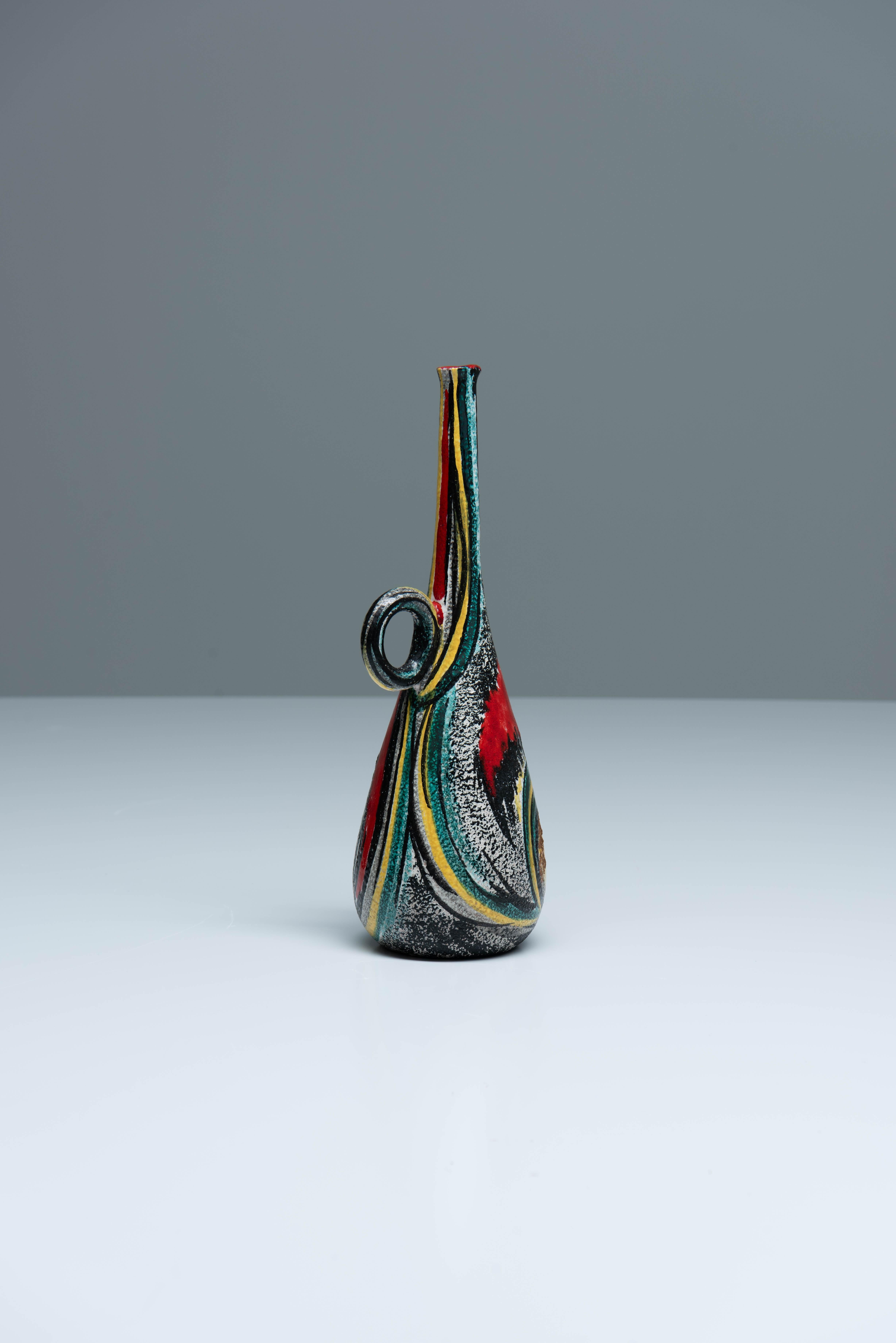 XX secolo Vaso in ceramica smaltata - Vittoria Mazzotti e Pina Olivero in vendita